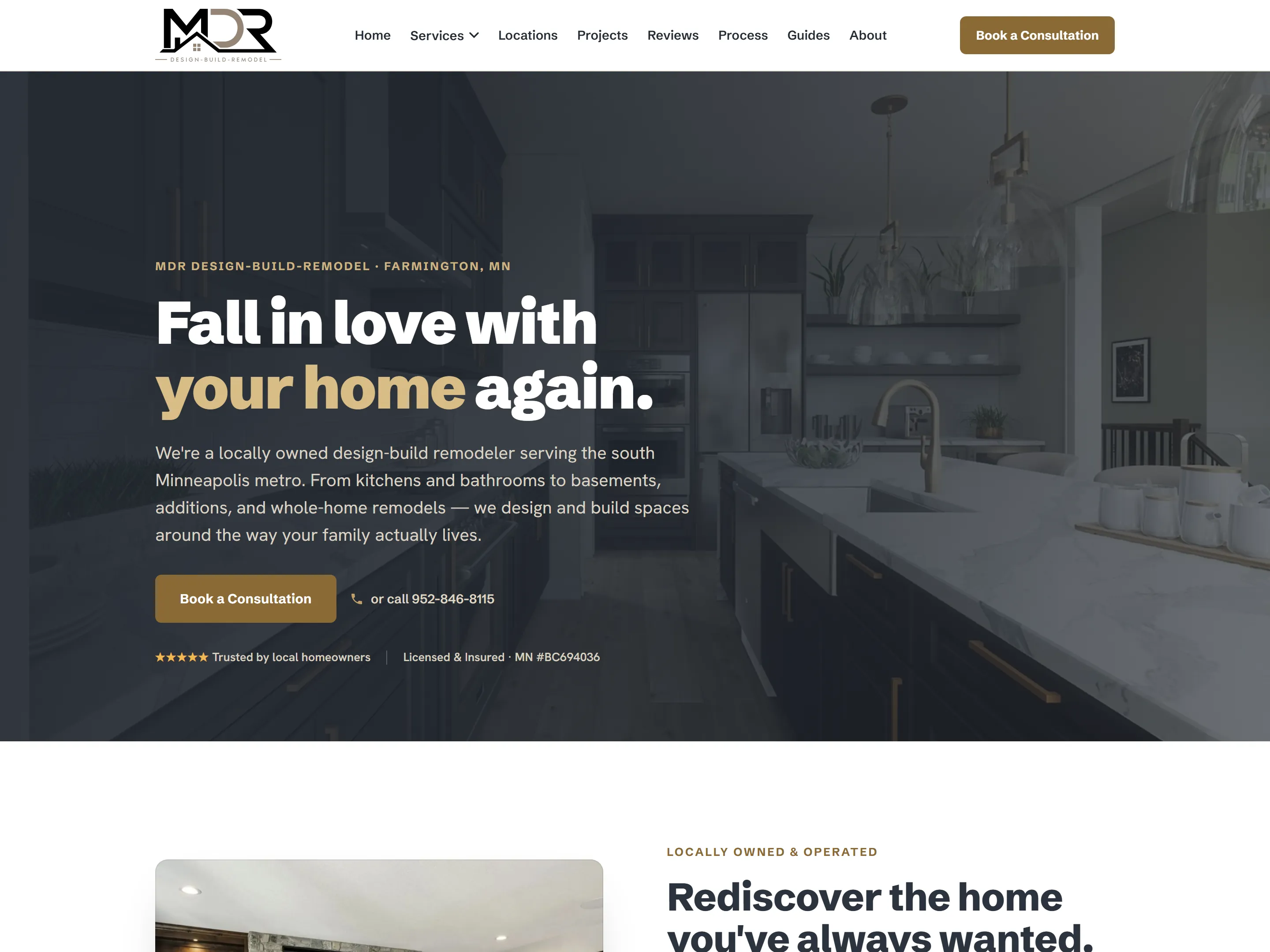 MDR Design-Build-Remodel homepage — Design-build remodeler